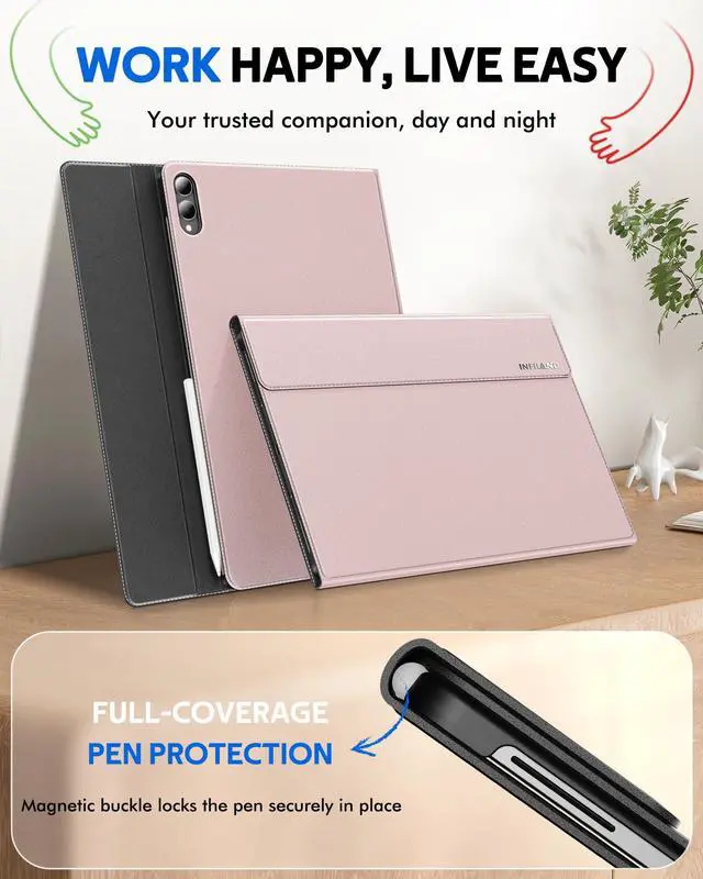 Alt view image 3 of 5 - INFILAND Case for Galaxy Tab S11 Ultra 2025 14.6 Inch, Multi-Angle Stand Cover Compatible with Samsung Tab S11 Ultra 5G SM-X936B/ SM-X930 [Auto Wake/Sleep] (Rose Gold)