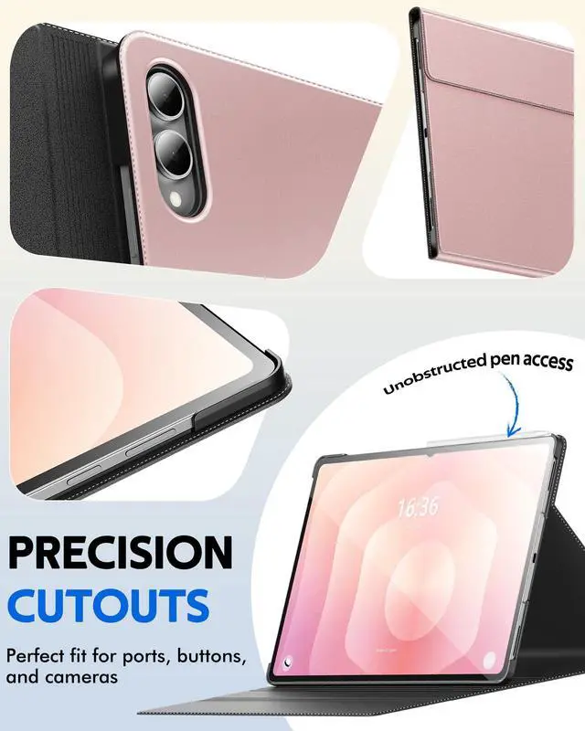 Alt view image 5 of 5 - INFILAND Case for Galaxy Tab S11 Ultra 2025 14.6 Inch, Multi-Angle Stand Cover Compatible with Samsung Tab S11 Ultra 5G SM-X936B/ SM-X930 [Auto Wake/Sleep] (Rose Gold)
