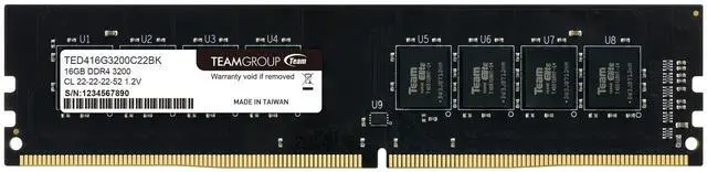 Main image of TEAMGROUP Elite DDR4 16GB Single (1 x 16GB) 3200MHz (PC4-25600) CL22 Unbuffered Non-ECC 1.2V UDIMM 288 Pin PC Computer Desktop Memory Module Ram Upgrade - TED416G3200C2201