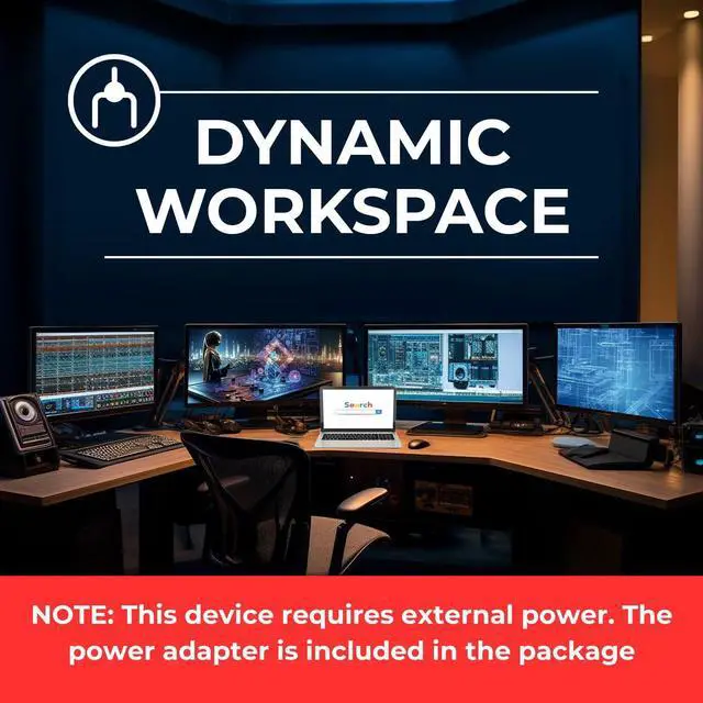 Alt view image 3 of 5 - OREI SplitExtend HDMI Splitter Extended Display for Quad Monitor - Multi-Monitor Display 5 Separate Screens - USB-C Adapter to HDMI 2.0, 4K@30Hz Outputs - Windows and Mac Compatible