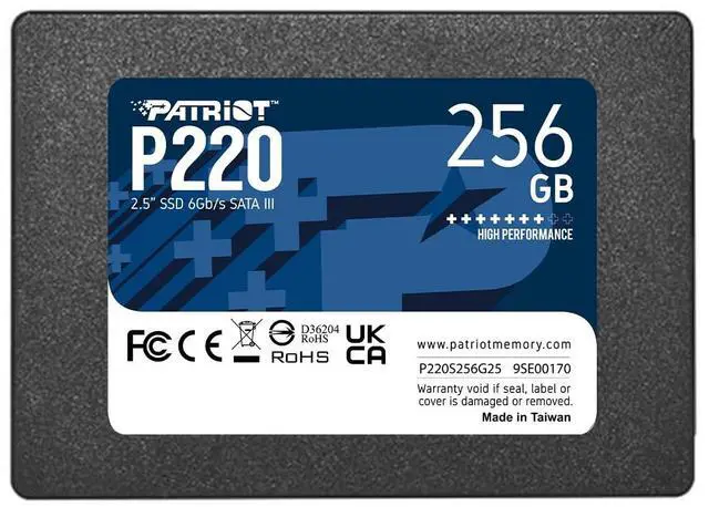 Main image of Patriot Memory P220 256GB Internal SSD - SATA 3 2.5" - Solid State Drive - P220S256G25