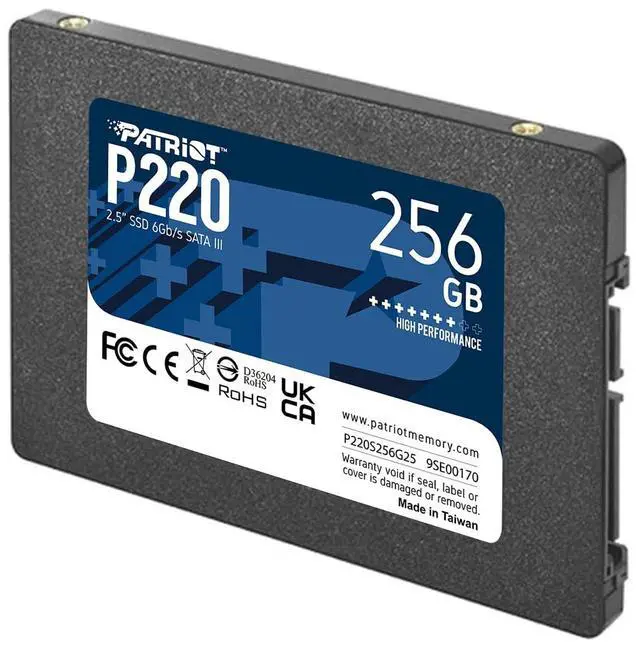 Alt view image 2 of 4 - Patriot Memory P220 256GB Internal SSD - SATA 3 2.5" - Solid State Drive - P220S256G25