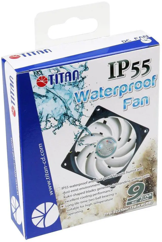 Alt view image 5 of 5 - TITAN- 12V DC IP55 Waterproof/Dustproof Case Cooling Fan (90mm (2 Pack))