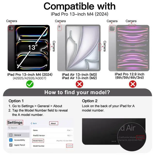 Alt view image 2 of 5 - YHDXUYS Case for iPad Pro 13 Inch (M5/M4) 2025/2024, Auto Wake/Sleep Slim PU Leather Folio Cover with Multi-Angle Stand and Pen Holder, Pink