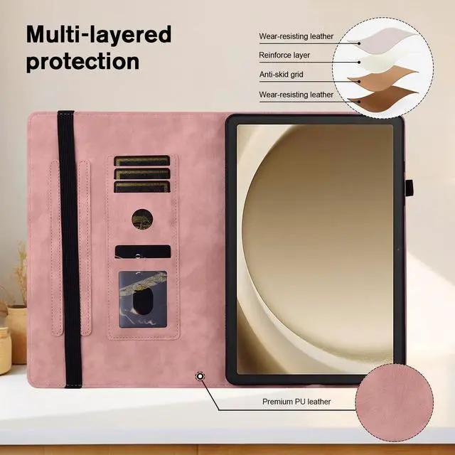 Alt view image 3 of 5 - YHDXUYS Case for iPad Pro 13 Inch (M5/M4) 2025/2024, Auto Wake/Sleep Slim PU Leather Folio Cover with Multi-Angle Stand and Pen Holder, Pink