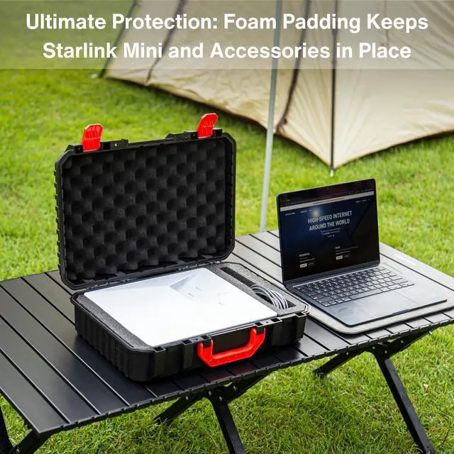 Alt view image 4 of 5 - Steinwhale Storage Case for Starlink Mini, Protective Hard Case with EVA Padding for Starlink Mini, Router, Cables & Accessories, Portable, Durable and Lightweight