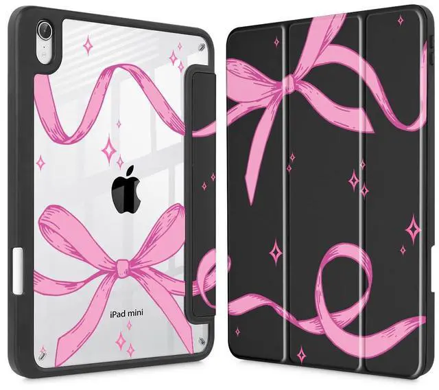 Main image of Tuiklol Clear Case for iPad mini 7 (A17 Pro 7th Generation) 2024 / iPad mini 6 (6th Generation) 2021 8.3 Inch,Built-in Pencil Holder Slim Transparent Back Shell Cover Auto Wake/Sleep, Bow