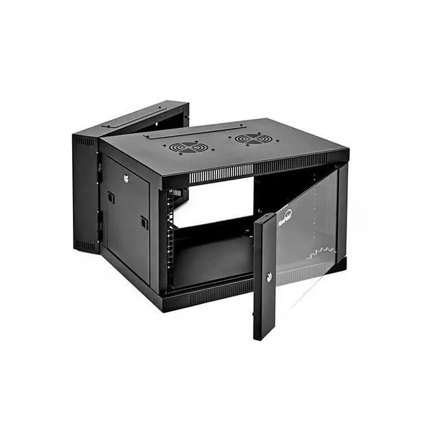 Alt view image 5 of 5 - NavePoint 6U Server Cabinet with Hinged Back - 25.5' Deep, 6U Server Rack Enclosure with Locking Glass Door, Wall Mount Rack with Removable Side Panels, Network Cabinet with 2 Fans, Pre-Assembled