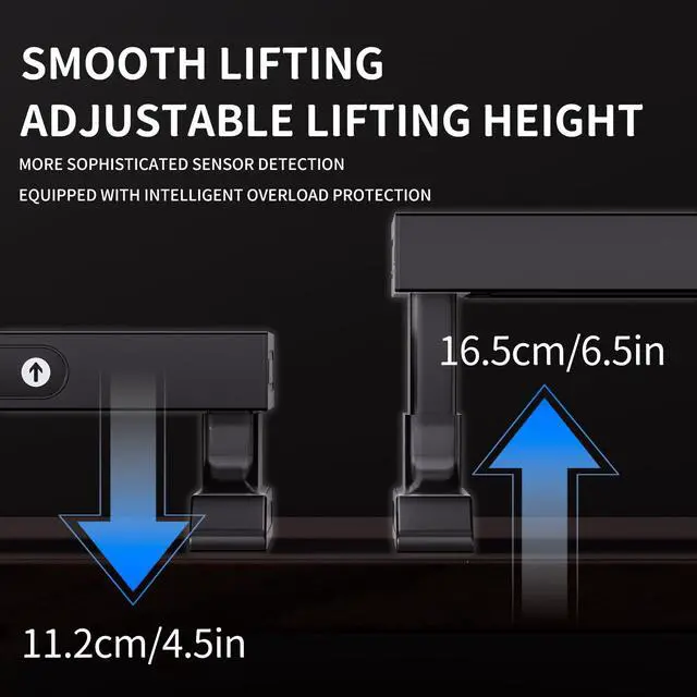 Alt view image 2 of 5 - GECKOSTROLL 39.37 inch Dual Monitor Electric Riser with Wireless Charging, USB-C & USB Ports, LED Light, Touch Control, Low Noise Lift, 5 Power Outlets, Holds up to 50kg  Desk Organizer for PC/iMac