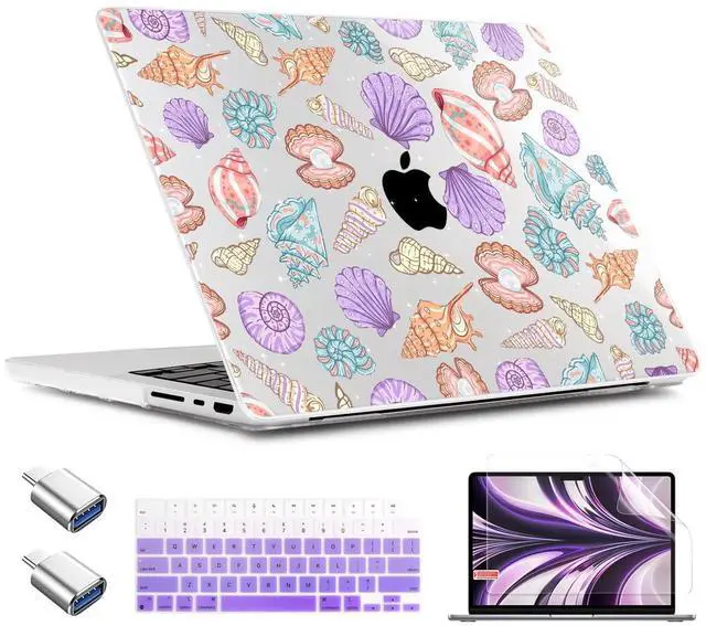 Main image of TWOLSKOO for MacBook Pro 14 inch Case M5 M4 M3 M2 M1 Pro Max Chip (2026-2021), Plastic Hard Shell & Keyboard Cover & Type C Adapter & Screen Protector, Colorful Shells