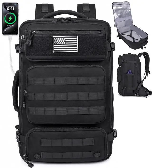 Main image of MOZETO Travel Backpack for Men 40L TSA Approved Carry On Backpack with USB Charging Port Durable Water-resistant Convertible Duffle Luggage Bag Large Weekender Bag Daypack Fits 17.3 Inch Laptop