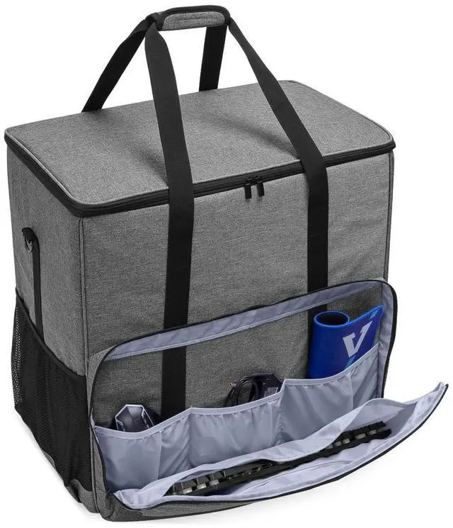 Alt view image 3 of 5 - CURMIO Desktop Tower and Monitor Carrying Case,Travel Bag for PC Chassis, Monitor, Keyboard, Cable and Mouse, Bag Only, Gray