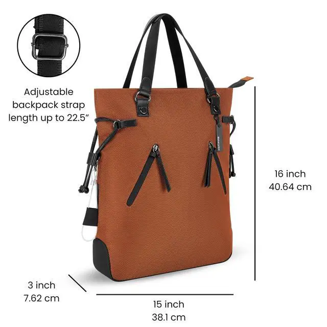 Alt view image 3 of 5 - Sherpani Tempest, Anti Theft Convertible Backpack Tote, 14L Travel Backpack, Travel Gifts for Women, Handbags, RFID Protection, Metal Hardware, Fits 15 Laptop (No Sleeve) (Morocco)