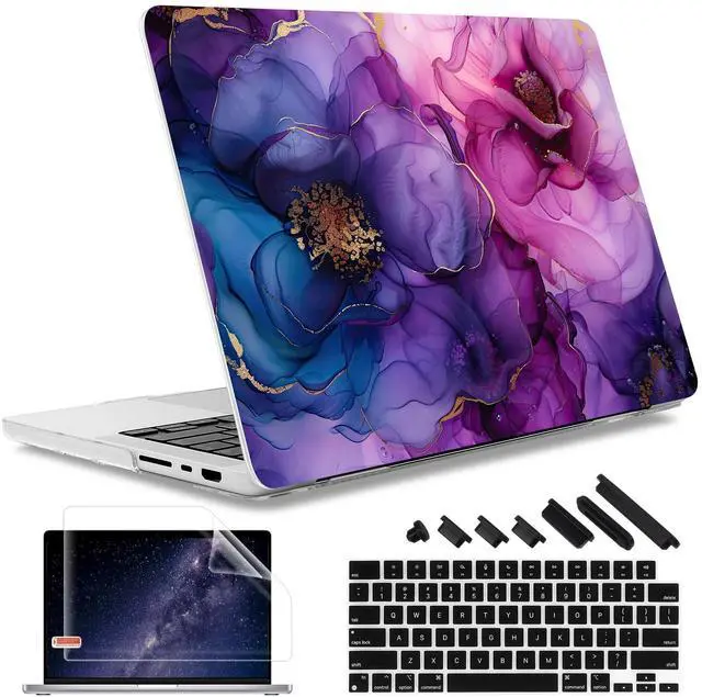 Main image of May Chen for MacBook Pro 14 inch M5 M4 M3 M2 M1 Chip, A3434 A3112 A3185 A3401 A2918 A2992 A2779 A2442, 2021-2025 Released, Plastic Hard Hard Cover with Keyboard Cover, Painting Floral