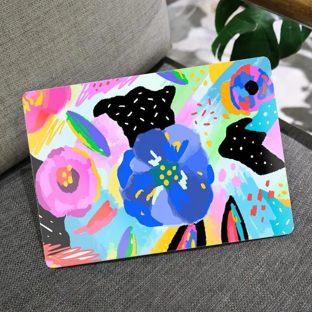 Alt view image 5 of 5 - MEEgoodo for M2 MacBook Pro 13 inch Case 2022 2021 2020,Crystal Cover Fit Model A2338 M2/M1 A2251 A2289,Clear Case for 13.3-inch Laptop,Hard Shell for MacBook Pro M2, Colorful Painted Floral