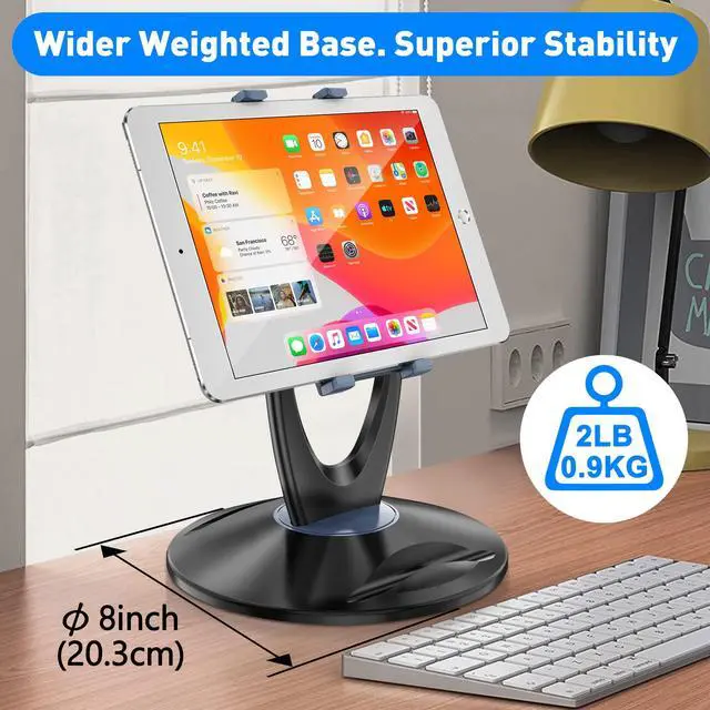 Alt view image 2 of 5 - DeskLogics Tablet Stand for Desk + Portable Lap Desk with Mouse Pad (TS-8B + LD-6B)
