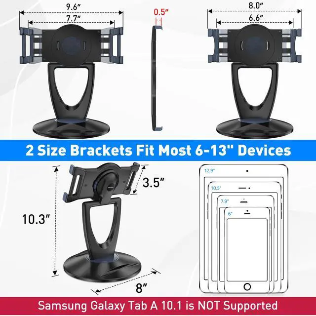Alt view image 4 of 5 - DeskLogics Tablet Stand for Desk + Portable Lap Desk with Mouse Pad (TS-8B + LD-6B)