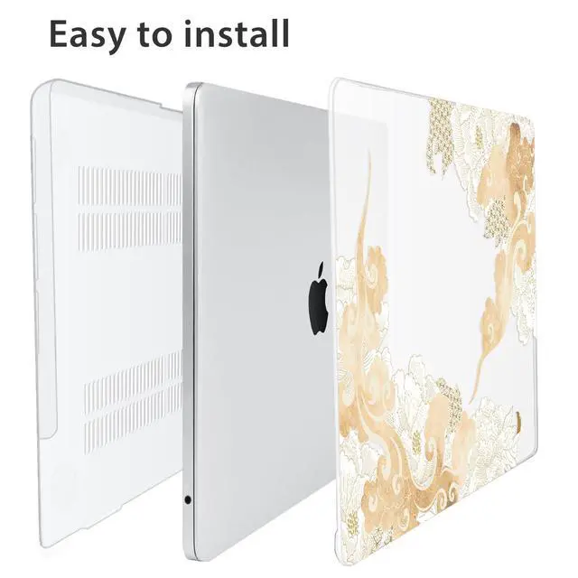 Alt view image 5 of 5 - HOHAIYOO Compatible with MacBook Air 15 inch Case 2025 2024 2023 Release M4 A3241 M3 A3114 M2 A2941 with 15.3" Retina Display&Touch ID, Hard Shell&Keyboard Cover&Webcam Cover&Screen Film, Golden Cloud