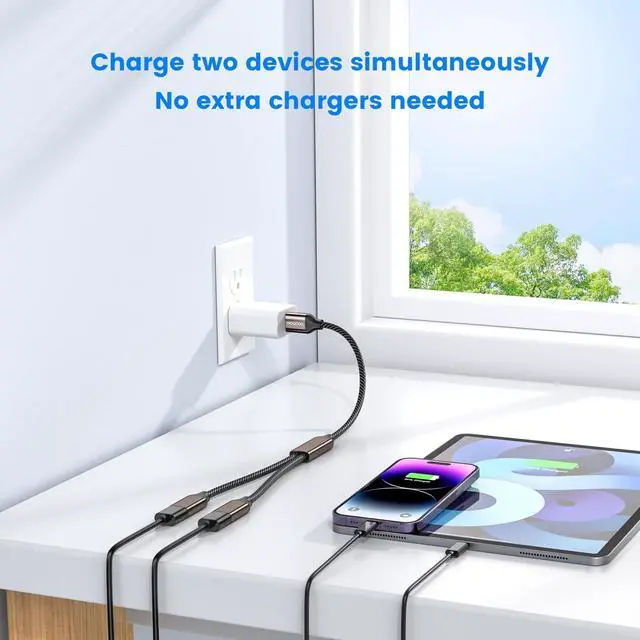 Alt view image 2 of 5 - MOGOOD USB Splitter 1 in 2 Out,USB 3.0 Splitter Y Cable,Dual USB Port Extender Hub USB Male to Two Female Extension Cord Multi Port USB Extension Splitter Data Charging Split for Car,PC,TV,Laptop