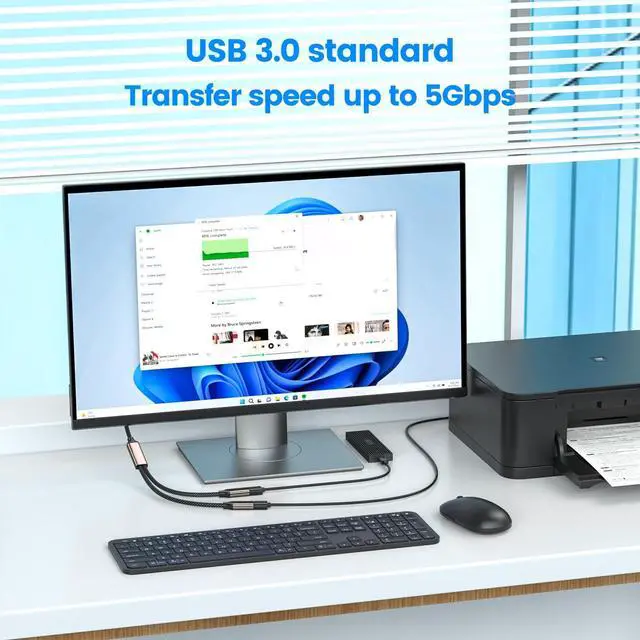 Alt view image 4 of 5 - MOGOOD USB Splitter 1 in 2 Out,USB 3.0 Splitter Y Cable,Dual USB Port Extender Hub USB Male to Two Female Extension Cord Multi Port USB Extension Splitter Data Charging Split for Car,PC,TV,Laptop