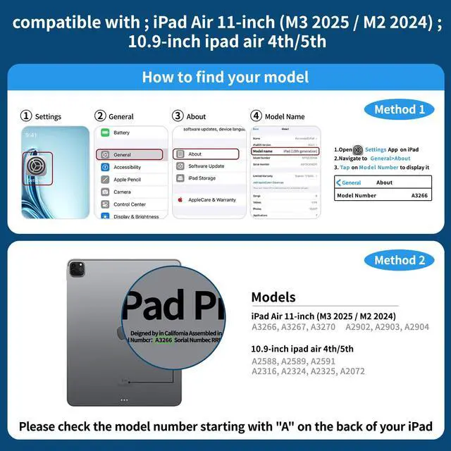 Alt view image 2 of 5 - molosicars Case with Keyboard for iPad Air 6/7 11-inch (M2 2024/M3 2025)/Air 5/4 10.9-inch (2022/2020), Case with Pencil Holder, 7-Color Backlit Wireless Keyboard, 360° Rotating Transparent Black