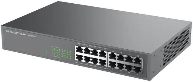 Main image of Grandstream GWN7702P | 16-Port Gigabit Ethernet Unmanaged PoE Switch | Plug & Play | Desktop/Rack-Mount | Metal Design