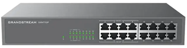 Alt view image 2 of 2 - Grandstream GWN7702P | 16-Port Gigabit Ethernet Unmanaged PoE Switch | Plug & Play | Desktop/Rack-Mount | Metal Design