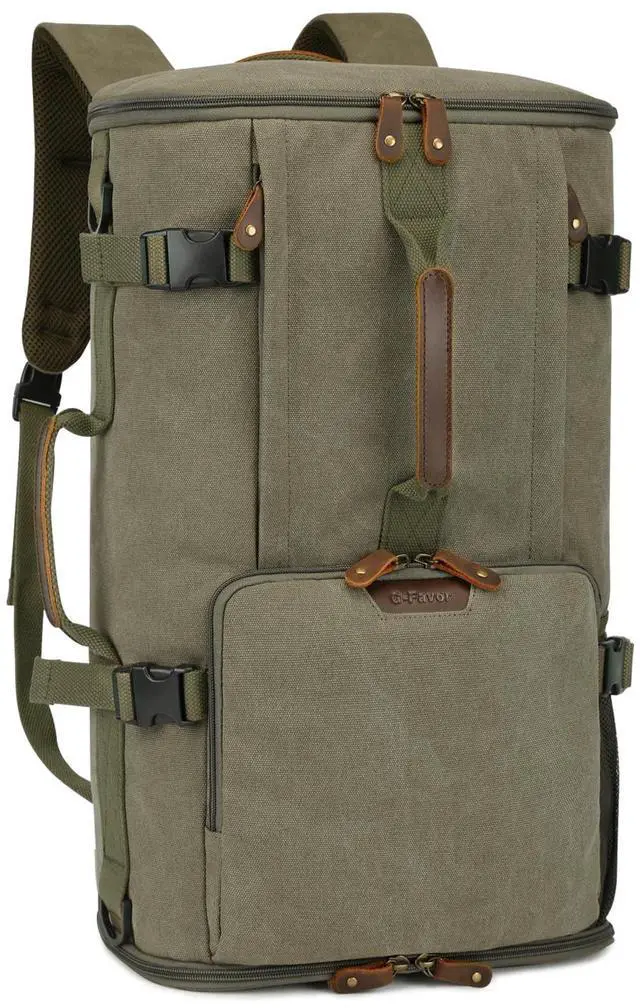 Main image of G-FAVOR Travel Backpack for Men, 40L Flight Approved Carry On Backpack, Water Resistant Canvas Rucksack with 17.3" Laptop Sleeve, Convertible Duffel Bag for Airplane, Business & Travel
