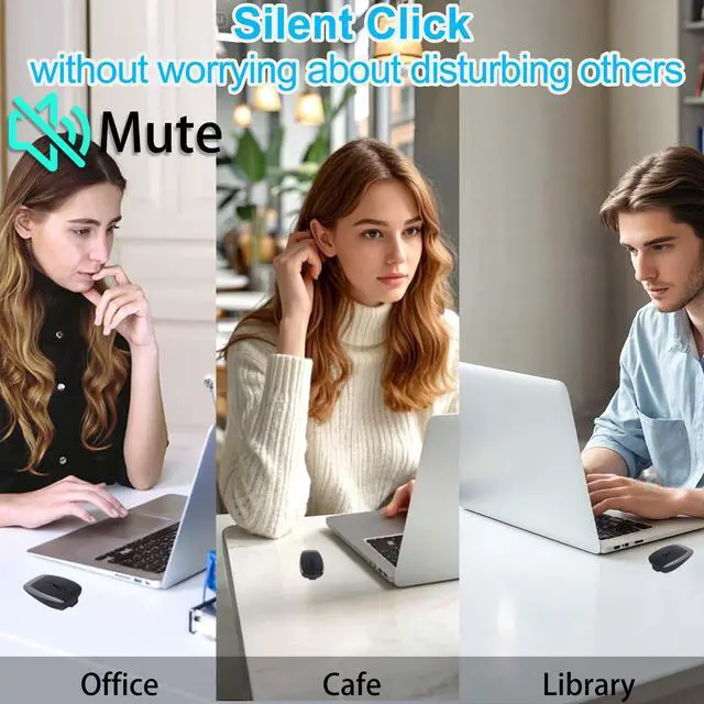 Alt view image 3 of 5 - Wireless Mouse Mini Small Bluetooth with Card Reader (Up to 2TB) Portable Silent Rechargeable Optical Travel Thin Finger Mice for PC Smartphone Laptop Tablet Android Windows GiftGray