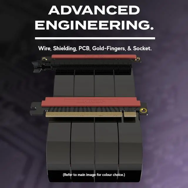 Alt view image 4 of 5 - LINKUP PCIE 5.0 Riser Cable | for Vertical GPU Mount | ITX Double Reverse | Graphics Card GPU Ready | Usable with PCIe 4.0 & RX9070/ RTX5090 | 14cm (Total Length: 16.2cm)