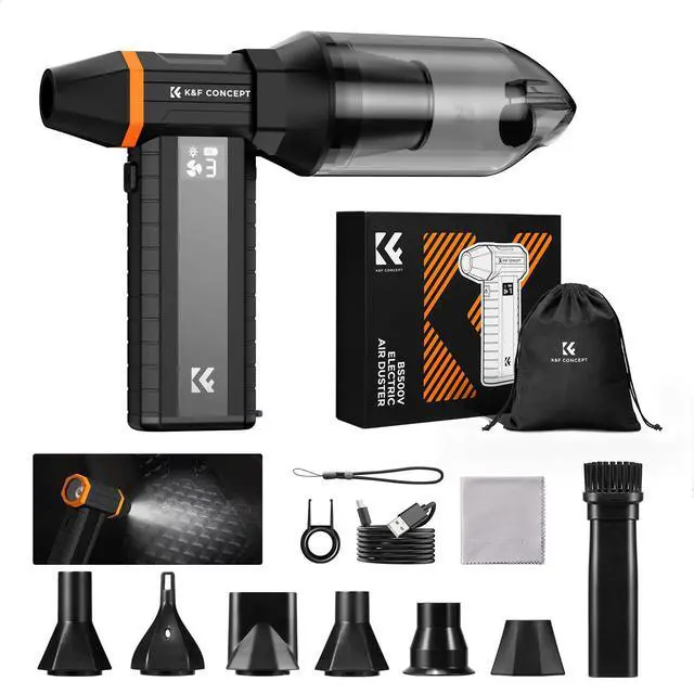 Main image of K&F Concept Screen Display Electric Compressed Air Duster|350000RPM Vacuum Cleaner|LED Light|10000mah Battery|Super Wind Power| Rechargeable Brushless Motor|for Computer, Keyboard, Car, Home,Outdoor