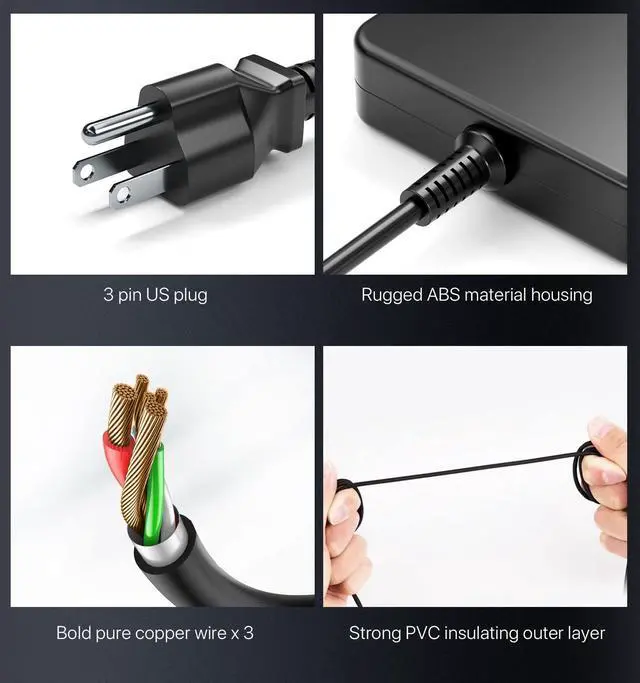 Alt view image 3 of 5 - Lvyatuo 240W Charger Fit for Dell Alienware M15 M17 R5 R3 R4 15 17 M16 M14X M17X X15 X16 Area 51m Series Gaming Laptop