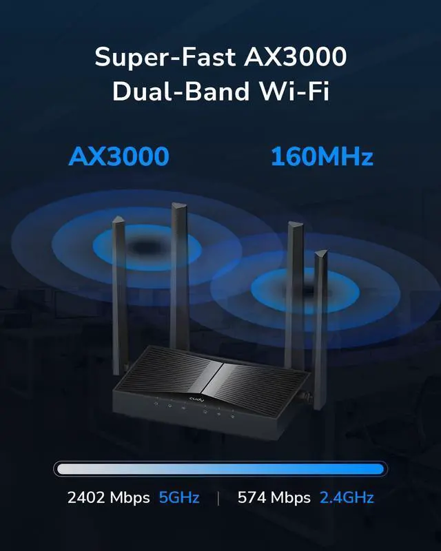 Alt view image 2 of 5 - Cudy AP3000D WiFi 6 AX3000 Desktop Wireless Gigabit Access Point, Wi-Fi Bridge, Beamforming, Supports Multi SSID, 4 Fixed Antennas, 802.3at/af or Passive PoE and 12V DC Powered