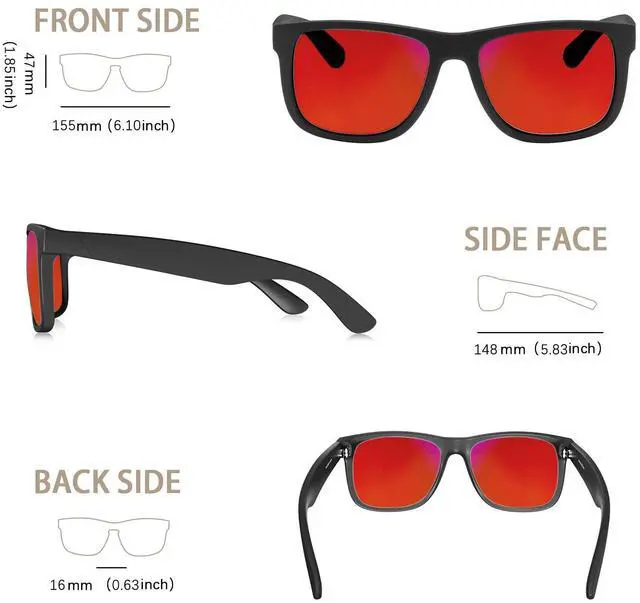 Alt view image 4 of 5 - MAXJULI XXL Blue Light Blocking Glasses for Big Heads Men,Computer Reading/Gaming/TV/Phones Glasses for Women Men (Red) 8806XXL