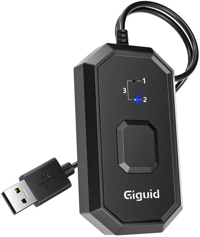 Main image of KM Sharer Wireless Keyboard Mouse Switcher for 4 Devices | USB KVM Control Windows PC Tablet Phone | Desk Space Saver