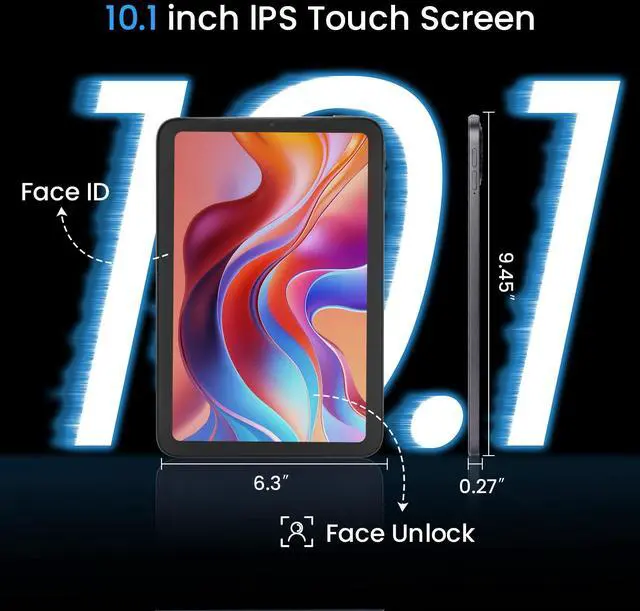 Alt view image 4 of 5 - Keoaxll 10.1  Tablet,Android 15,10.1 Inch in-Cell Display,20GB(8+12) RAM 128GB ROM, 1280x800,6000mAh Battery, Bluetooth, Dual Camera, GMS, WiFi