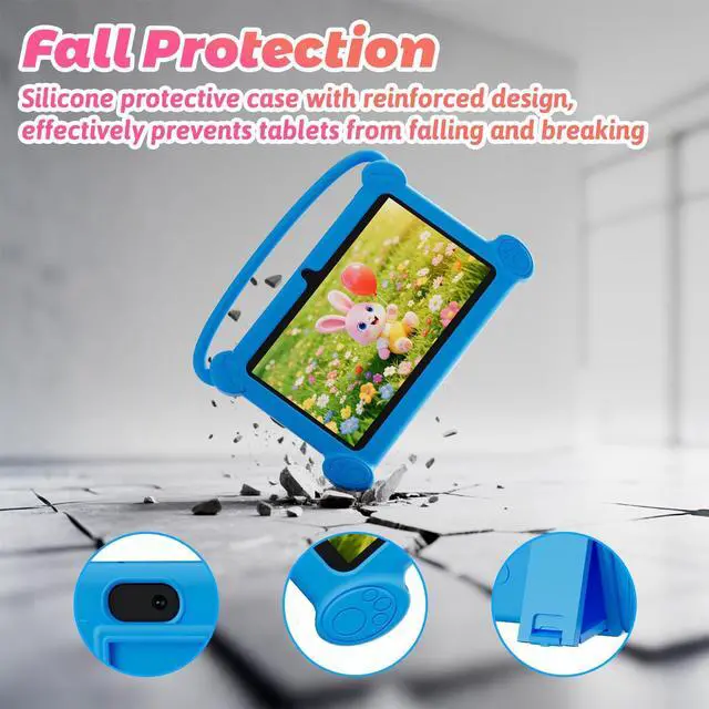 Alt view image 3 of 5 - DIGITHINK Kids Tablet 7 inch 3-9 with Protective Case, 4GB(2GB+2GB Expand) RAM 32GB ROM, Toddler Tablets, Andriod Educational Learning Device,Prarent Control, Netflix,YouTube,aiwawa apps (Blue)