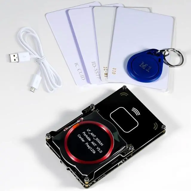 Main image of Proxmark3 Easy V3.0 DEV Kit, RDV4 Memory ID M1 IC RFID Card Reader Decryptor Decoder with Integrated Antenna, 5X HF LF IC ID Cards