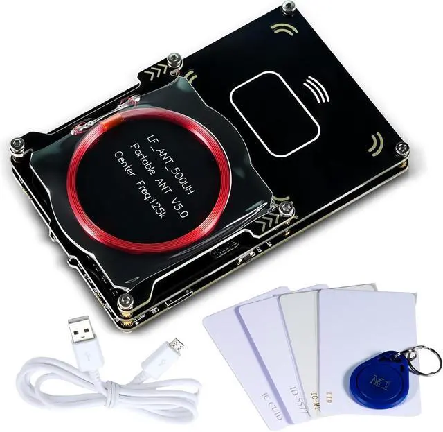 Alt view image 3 of 5 - Proxmark3 Easy V3.0 DEV Kit, RDV4 Memory ID M1 IC RFID Card Reader Decryptor Decoder with Integrated Antenna, 5X HF LF IC ID Cards