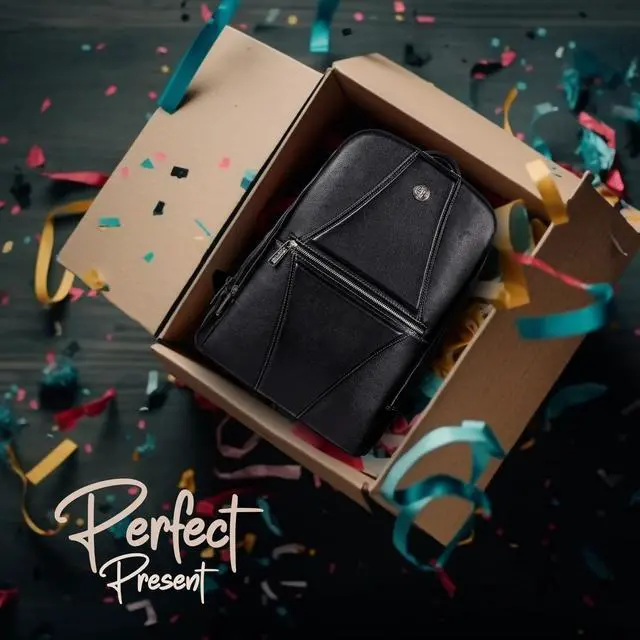 Alt view image 2 of 5 - Hammonds Flycher Genuine Leather Travel Backpack for Men and Women, Stylish Travel Bag, 14" Laptop Bag, Durable & Spacious Laptop Backpack for Daily & Business Use - Black