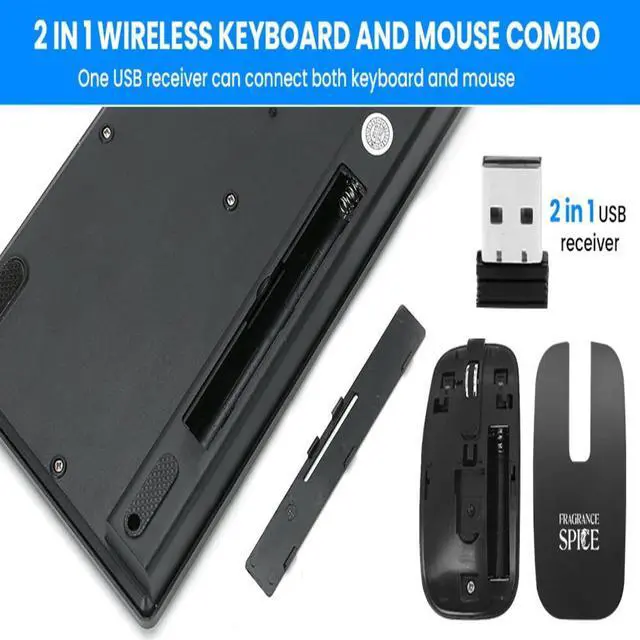 Alt view image 2 of 5 - Keyboard and Mouse Wireless - 2.4G Wireless Keyboard and Mouse Combo, Ergonomic Design, Plug & Play, Adjustable DPI, Energy Saving, Compatible with Windows and Android Devices  Black (Model K-06)