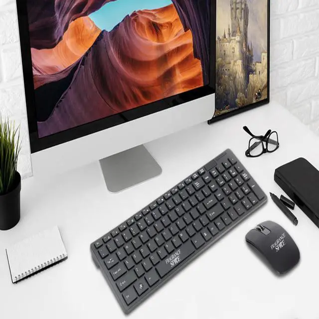 Alt view image 4 of 5 - Keyboard and Mouse Wireless - 2.4G Wireless Keyboard and Mouse Combo, Ergonomic Design, Plug & Play, Adjustable DPI, Energy Saving, Compatible with Windows and Android Devices  Black (Model K-06)