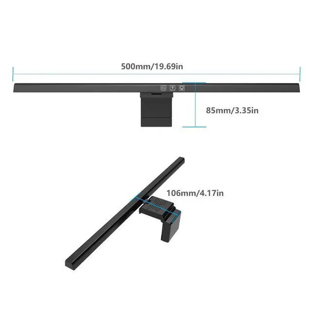 Alt view image 2 of 5 - Vctitil Computer Monitor Light Bar, 3 Color Temperature Mode Computer Screen Monitor Light Bar for Eye Caring, USB Powered Stepless Dimming LED Light Bar for Home and Office