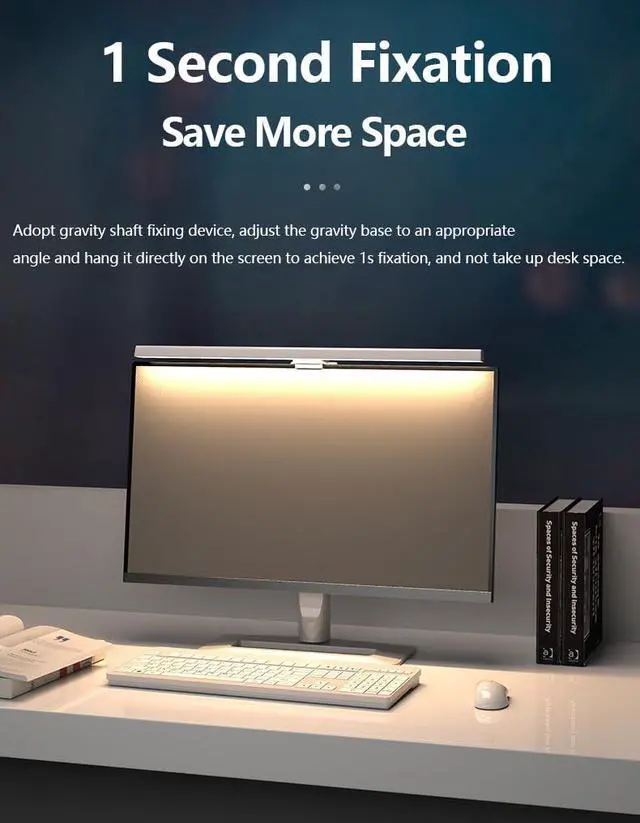 Alt view image 5 of 5 - Vctitil Computer Monitor Light Bar, 3 Color Temperature Mode Computer Screen Monitor Light Bar for Eye Caring, USB Powered Stepless Dimming LED Light Bar for Home and Office