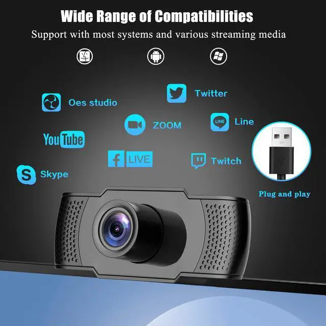 Alt view image 4 of 5 - Tidszec 4K Webcam, Ultra 4K HD Web Cam for PC, Dual Noise-Canceling Mics, Auto Light Correction, Wide Angle Streaming Webcam,Plug and Play for Video Calling/Teams/Conferencing/Zoom
