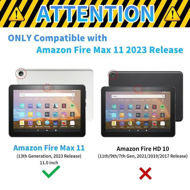 Alt view image 2 of 5 - Case for Amazon Fire Max 11 (13th Generation, 2023 Release) PU Leather Slim Lightweight Multiple Angles Stand Smart Cover with Auto Wake/Sleep for Fire 11 Max Tablet,Library Bookshelf