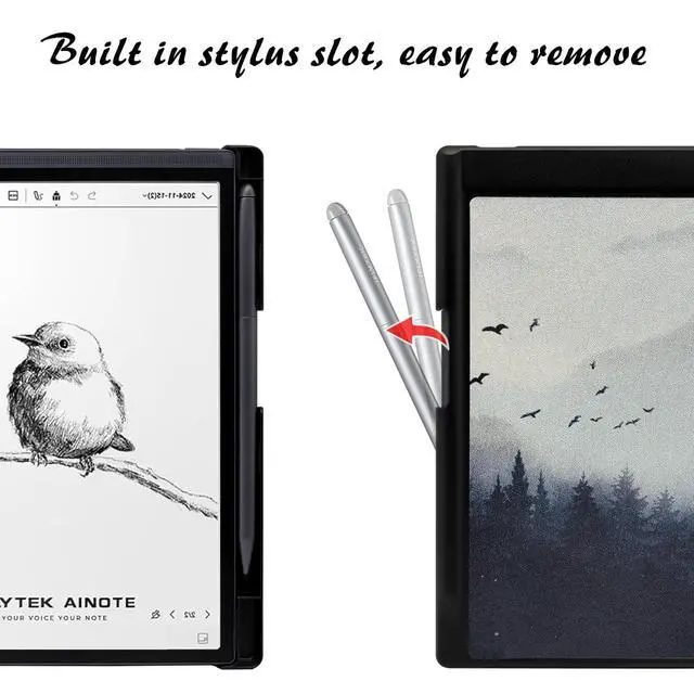 Alt view image 5 of 5 - UMUBUHOMS Case for iFLYTEK AINOTE Air 2 Note-Taking Tablet 8.2", Premium PU Leather Ultra-Slim & Lightweight Durable Protective Folio Cover with Pen Holder Auto Sleep/Wake (Misty Forest)