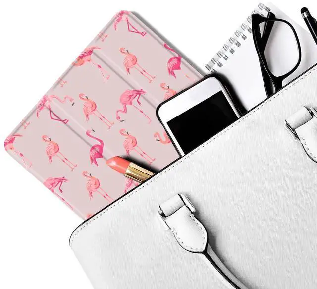 Alt view image 5 of 5 - MAYCARI Pink Flamingos Fashion Case for iPad 10.9 inch 2022 with Pencil Holder, Original Pattern iPad 10th Generation Soft TPU Back Protective Cover Shell, Auto Sleep/Wake Slim Shell - Pink