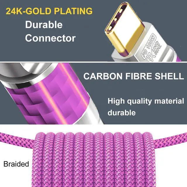 Alt view image 5 of 5 - USB C to C Cable 60FT,100W 4K60HZ Type C GEN2x2(Data usb2.0),USB C Video Output From USB3.2/ USB4.0 Fast Charging & Sync for Xreal MacBook Pro iPad Pro iPhone 15 Pro Galaxy S22 Portable Monitor