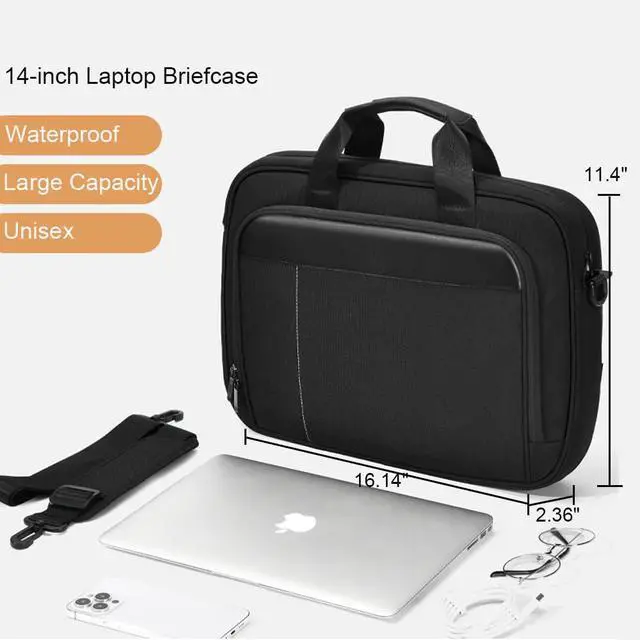Alt view image 2 of 5 - zhongningyifeng 14-15.6 Inch Business Laptop Briefcase, Waterproof Multifunctional Messenger Bag for Travel & Office (14inch)